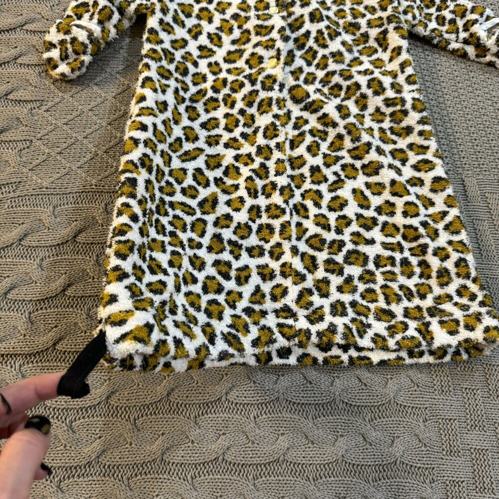 Vintage Handmade Leopard Toweling/Outdoor Hooded Baby Sack ~ 3/6Ml - Picture 5 of 13